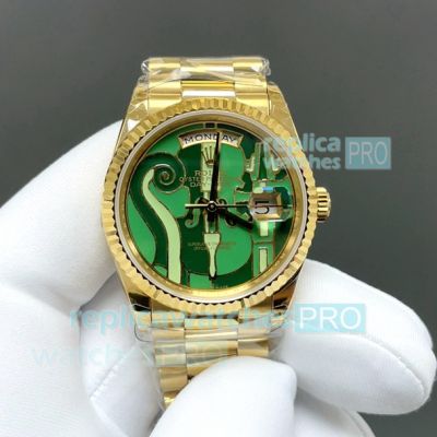 8+ Factory Super Copy Rolex Day-Date Gain Weight Gold Vienna Philharmonic Dial Watch 